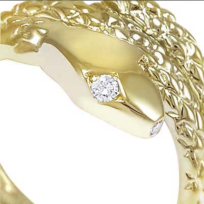 Men's Serpent Diamond Ring 18k solid gold GVS1