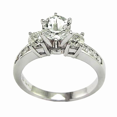 Lab Grown Diamond & Diamond Engagement Ring in 14k