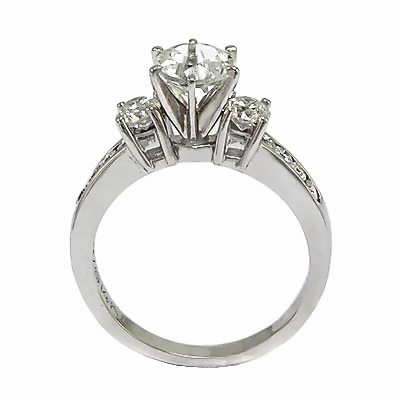 Lab Grown Diamond & Diamond Engagement Ring in 14k