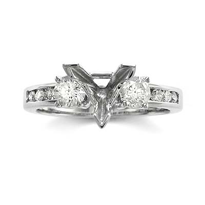 Trillion Diamond Engagement Ring Setting 14k