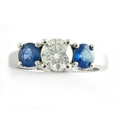 14k Gold Sapphire Diamond Ring