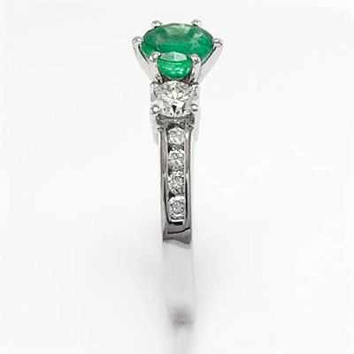 14k Gold Emerald Diamond Ring