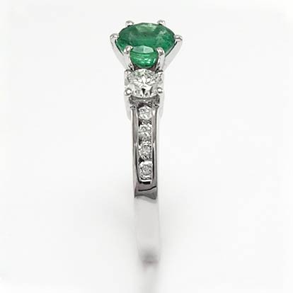 14k Gold Emerald Diamond Engagement Ring