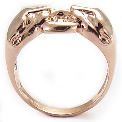 14k Solid Rose Gold Cat Head Ring