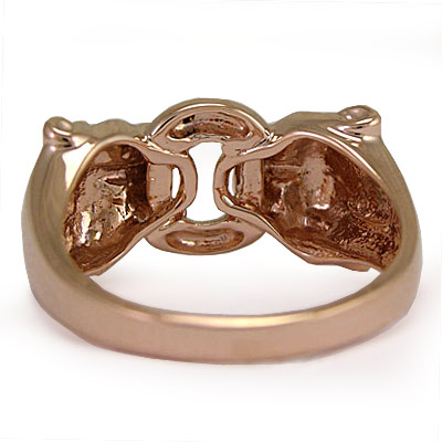 14k Solid Rose Gold Cat Head Ring