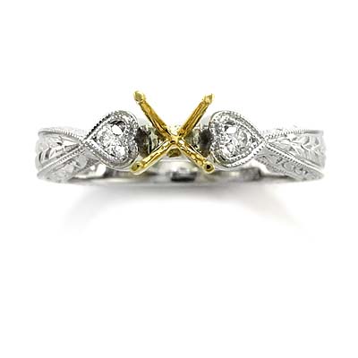 18k Two-Tone Gold Semi-Mount