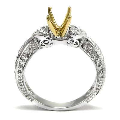 18k Two-Tone Gold Semi-Mount