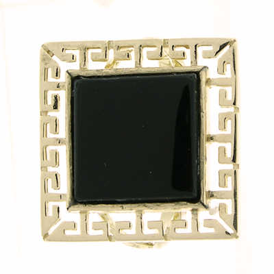 14k Gold Onyx Greek key Ring