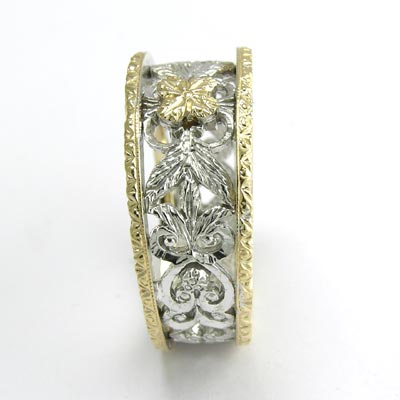 14k Two-Tone Gold Filigree Ring
