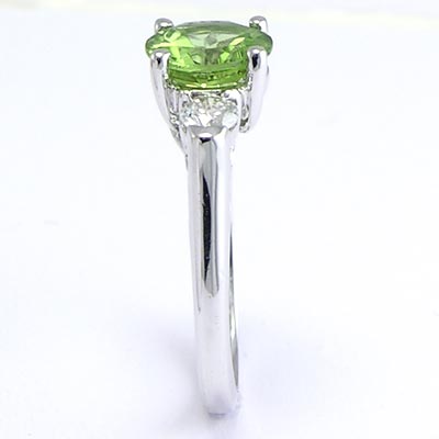 14k Gold Peridot Diamond Tree stone Ring