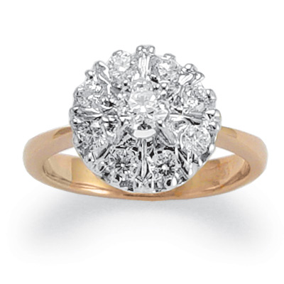 Russian Style Diamond Ring 14k gold