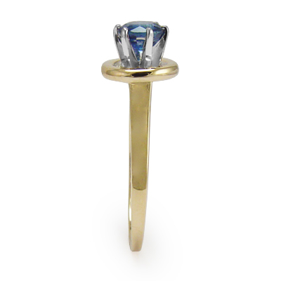 18k Two-Tone Gold Blue  Sapphire Ring