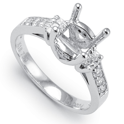 18k White Gold Diamond engagement Setting