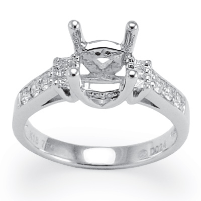18k White Gold Diamond engagement Setting