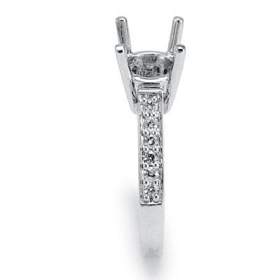 14k White Gold Diamond Setting Semi-Mount Ring