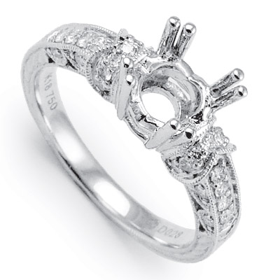 18k White Gold Diamond Engagement Ring
