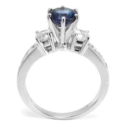 14k Gold Ceylon Sapphire Diamond Ring
