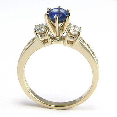 Ceylon Sapphire Diamond Ring in 14k Gold