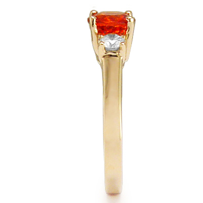 Orange Sapphire and Diamond ring in 14k gold
