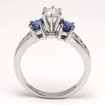 18k Gold Sapphire Diamond Ring