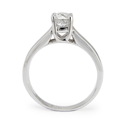 14K White Gold Solitaire Diamond Ring