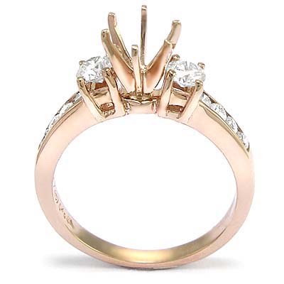 14k Rose Gold Diamond Ring Setting