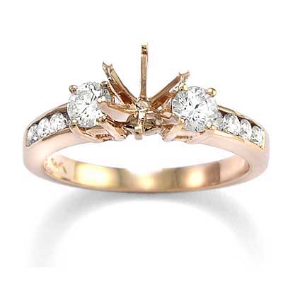14k Rose Gold Diamond Ring Setting