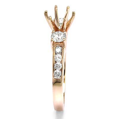 14k Rose Gold Diamond Ring Setting