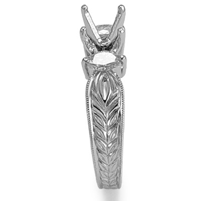 18k White Gold Engagement Diamond Ring Semi-Mount