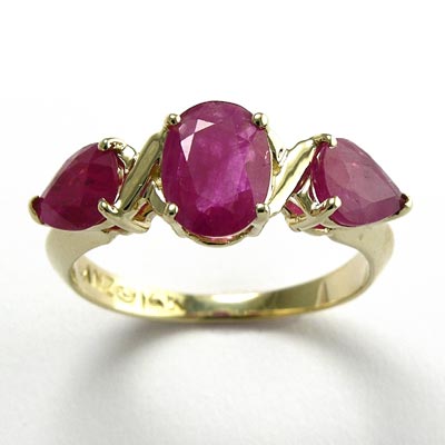 Birthstone Mothers Ring 14k gold Ruby