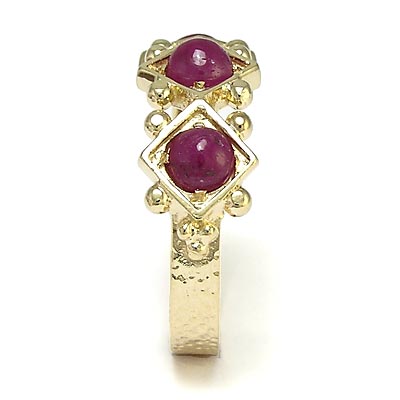 14k Gold Triple Ruby Ring