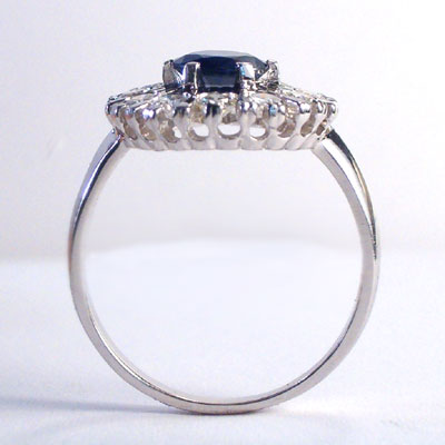 Russian style Sapphire and Diamond ring 585