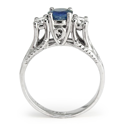 Ceylon Sapphire and Diamond Ring in 14k gold