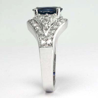 1.62ct Ceylon Sapphire Diamond Ring in 14k Gold
