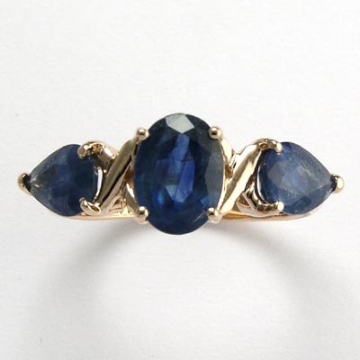 14k Rose Gold 3-Stone Sapphire Ring
