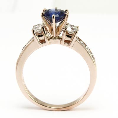Sapphire and Diamond Ring in 14k rose gold