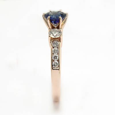 Sapphire and Diamond Ring in 14k rose gold
