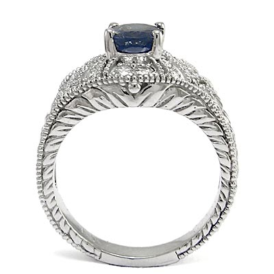 14k Gold Sapphire Diamond Ring