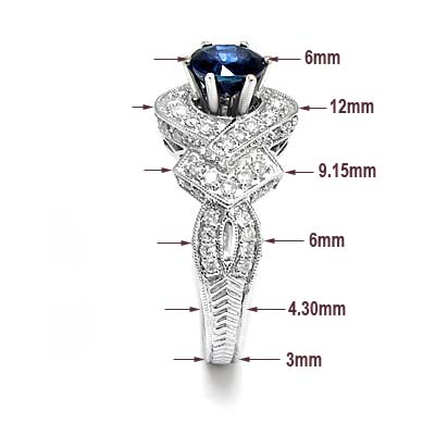 18k Gold Sapphire and Diamond Ring