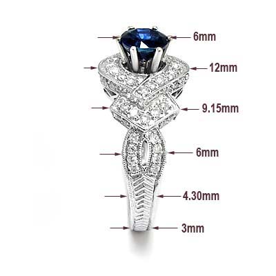 Sapphire Diamond Ring in 14k gold