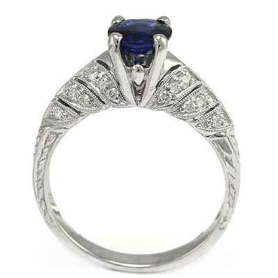 18k White Gold Diamond Sapphire Ring