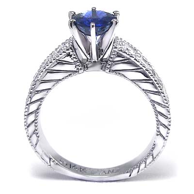 1.45ct Ceylon Sapphire Diamond Ring in 14k Gold