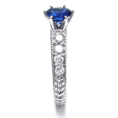 1.45ct Ceylon Sapphire Diamond Ring in 14k Gold