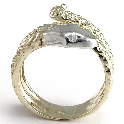 Men's 14k Twisted Serpent Diamond Ring