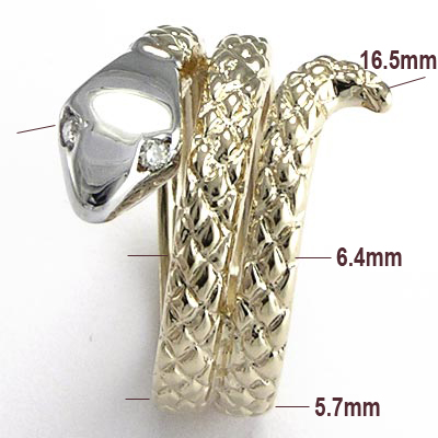 Men's 14k Twisted Serpent Diamond Ring