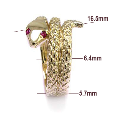 14k Twisted Serpent Ruby Men's or Women's  Ring