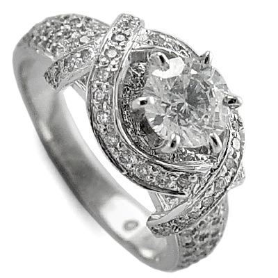 Diamond engegement Ring 14k White Gold