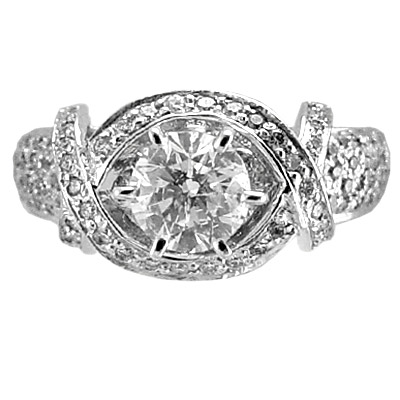 Diamond engegement Ring 14k White Gold