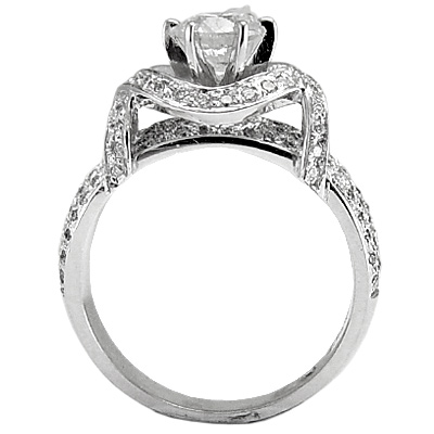 Diamond engegement Ring 14k White Gold