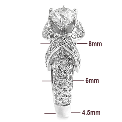 Diamond engegement Ring 14k White Gold